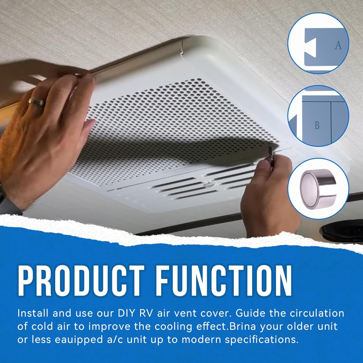 DIY RV air conditioning vent channel(Foam board retrofit kit) Compatible with RV A/C(for Dometic Brisk Air 2(Duo Therm), Dometic EVO (Evolution) and Blizzard models)