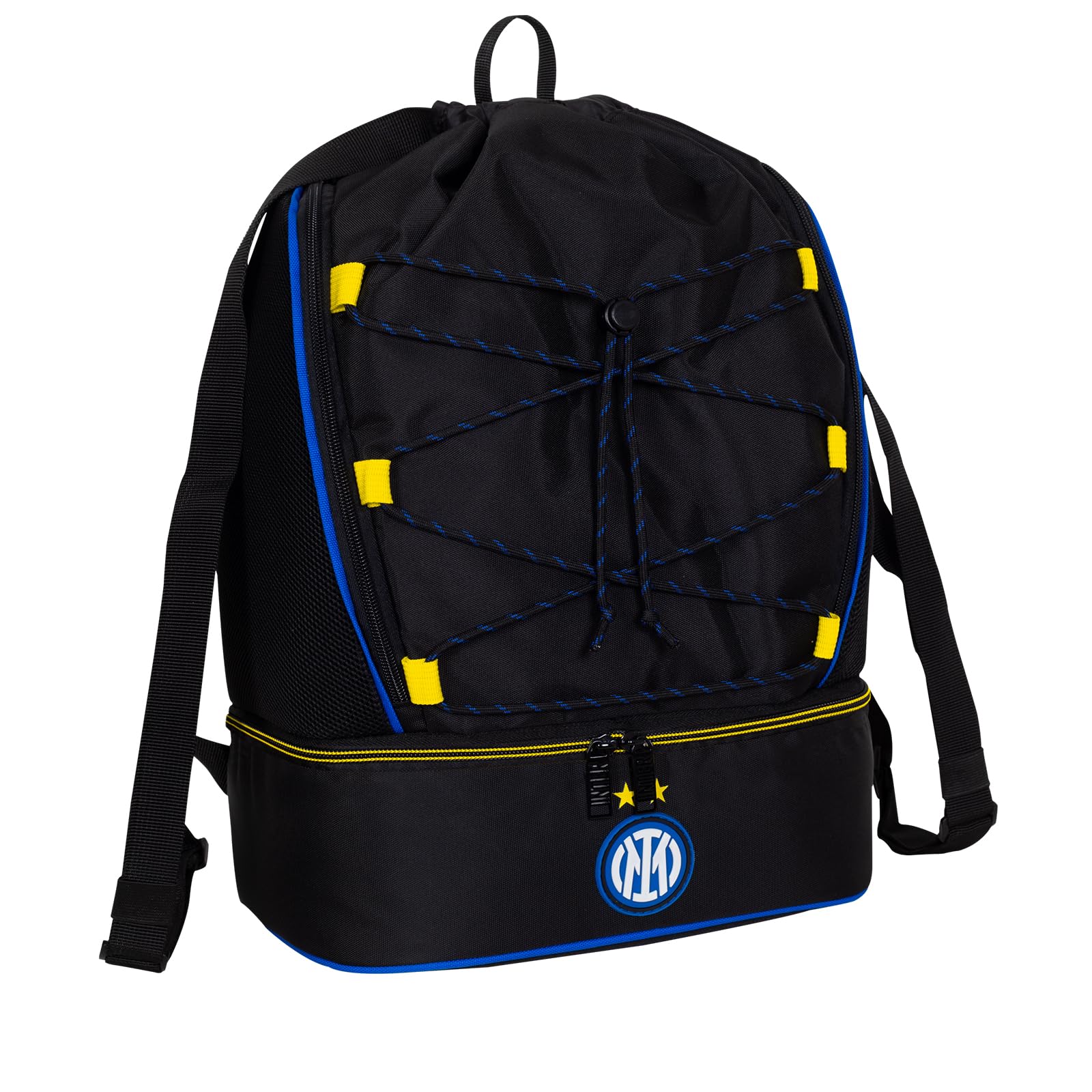 Seven Sacca Inter Con Fondo Rigido Porta Scarpe, Zip Bicolore, Puller Personalizzati e Elastico Porta Borraccia, prodotto ufficiale