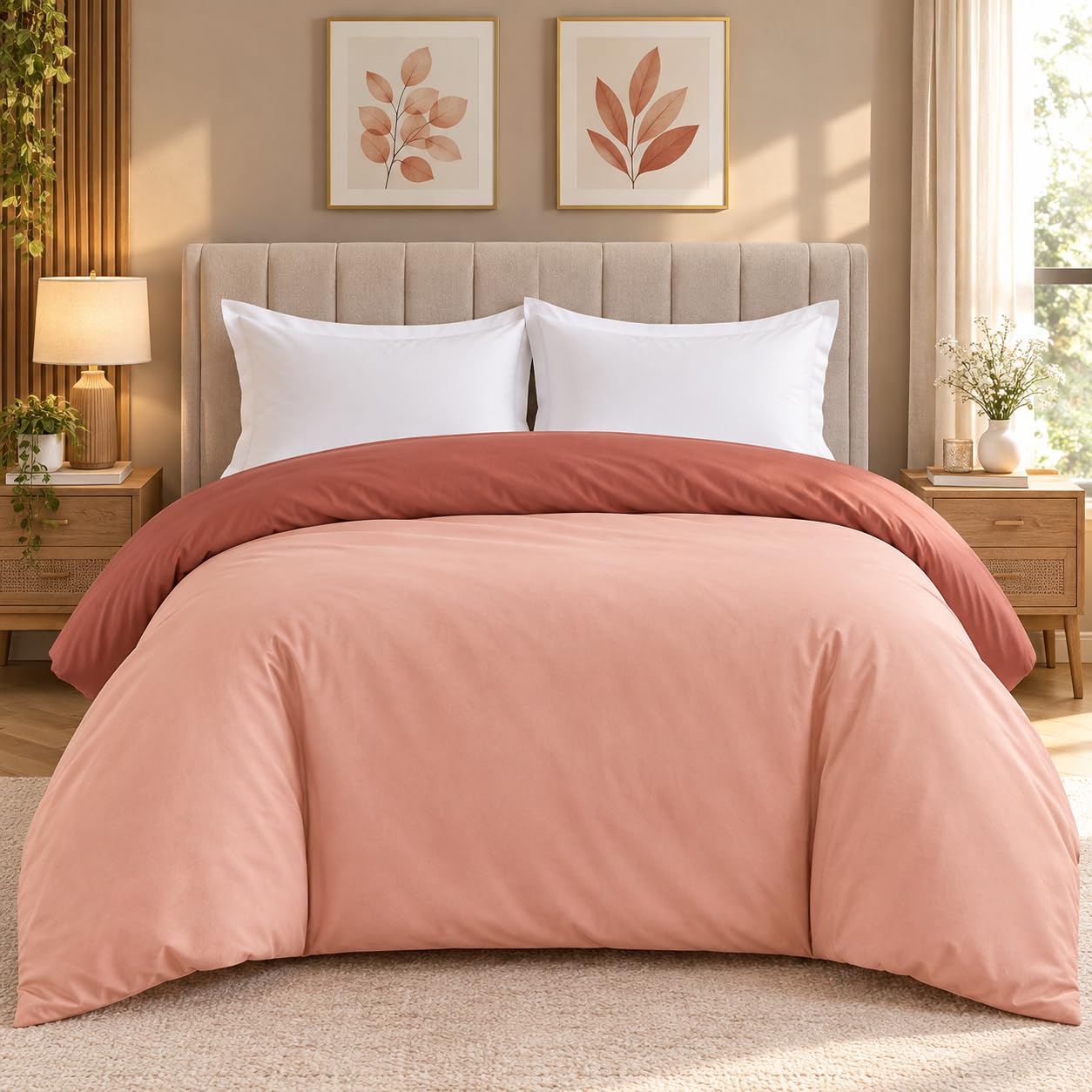 Reversible Cotton Duvet Cover - Olive Mist -20 Reversible Cotton Duvet Cover - Olive Mist -20