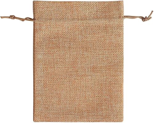 Miniatura 4 de KUPOO 30 bolsas de regalo de arpillera para boda, bolsas de yute de arpillera, bolsas de joyería de lino con cordón para bodas, manualidades y