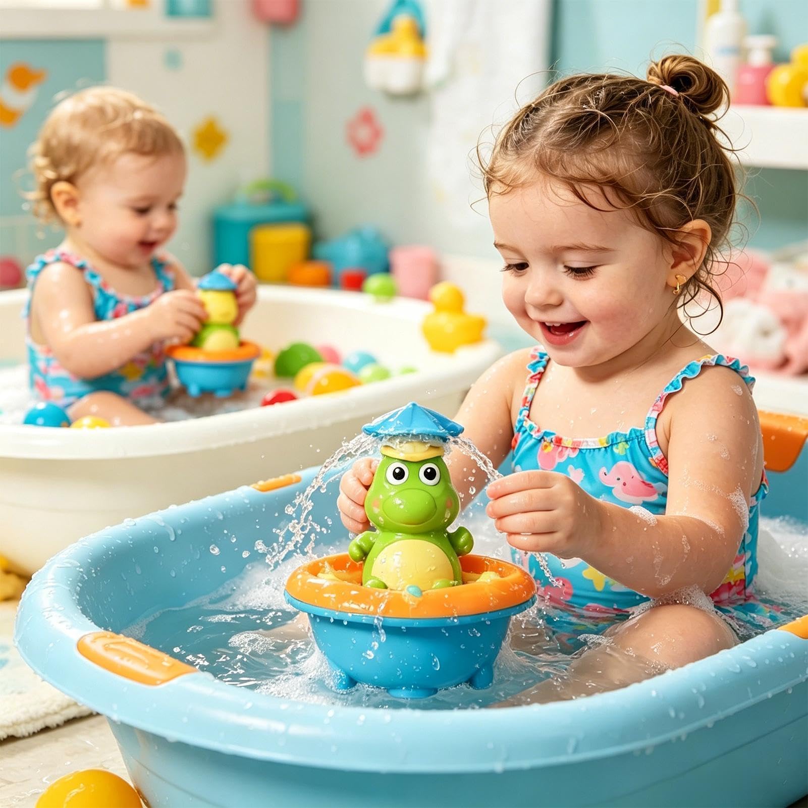 【専用】water life series 浴用 bath ２本セット Amazon | LED ライト付きワニ噴水お風呂おもちゃ 自動噴水バスタブ遊具