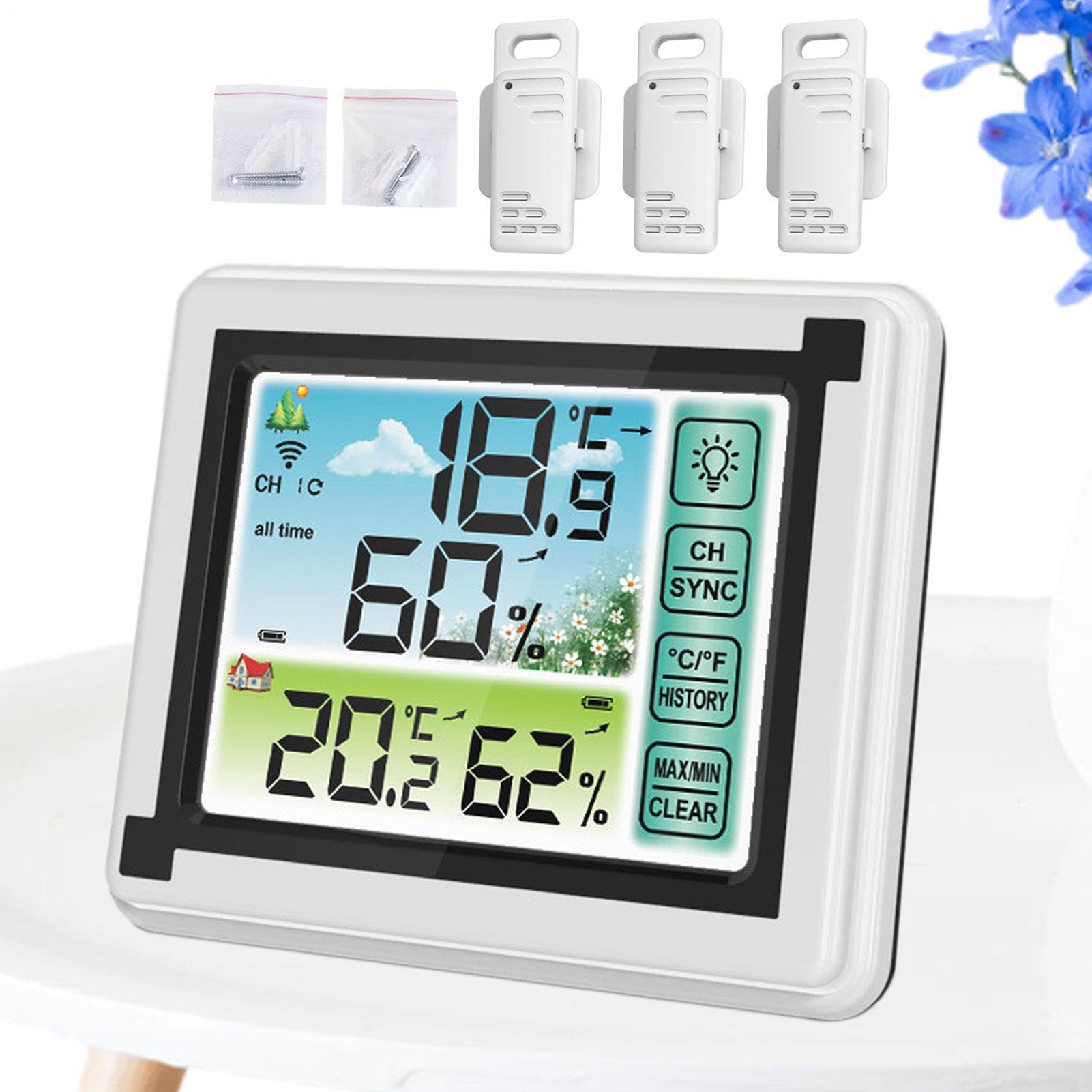Termómetro digital inalámbrico para interior/exterior, indicador de