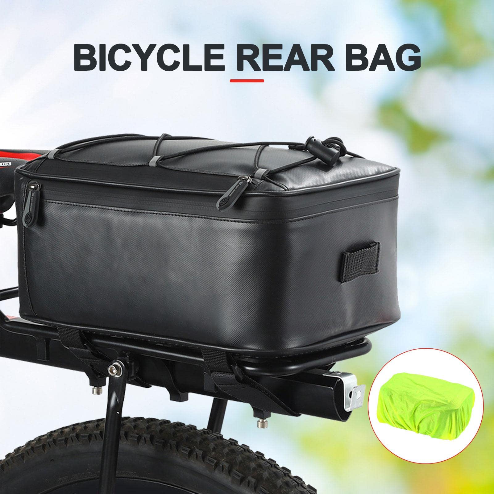 Rhinoon Rack Bag Waterproof Cycling Rear Seat Bag Trunk Cargo Pack 4L Road Carrier Bag with Rain Storage Luggage Pouch
