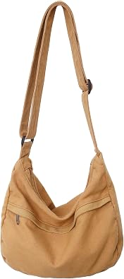 حقيبة قماش Messenger حقيبة كبيرة من Hobo Crossbody مع سحاب حقيبة يد من الكتف غير الرسمي للنساء والرجال