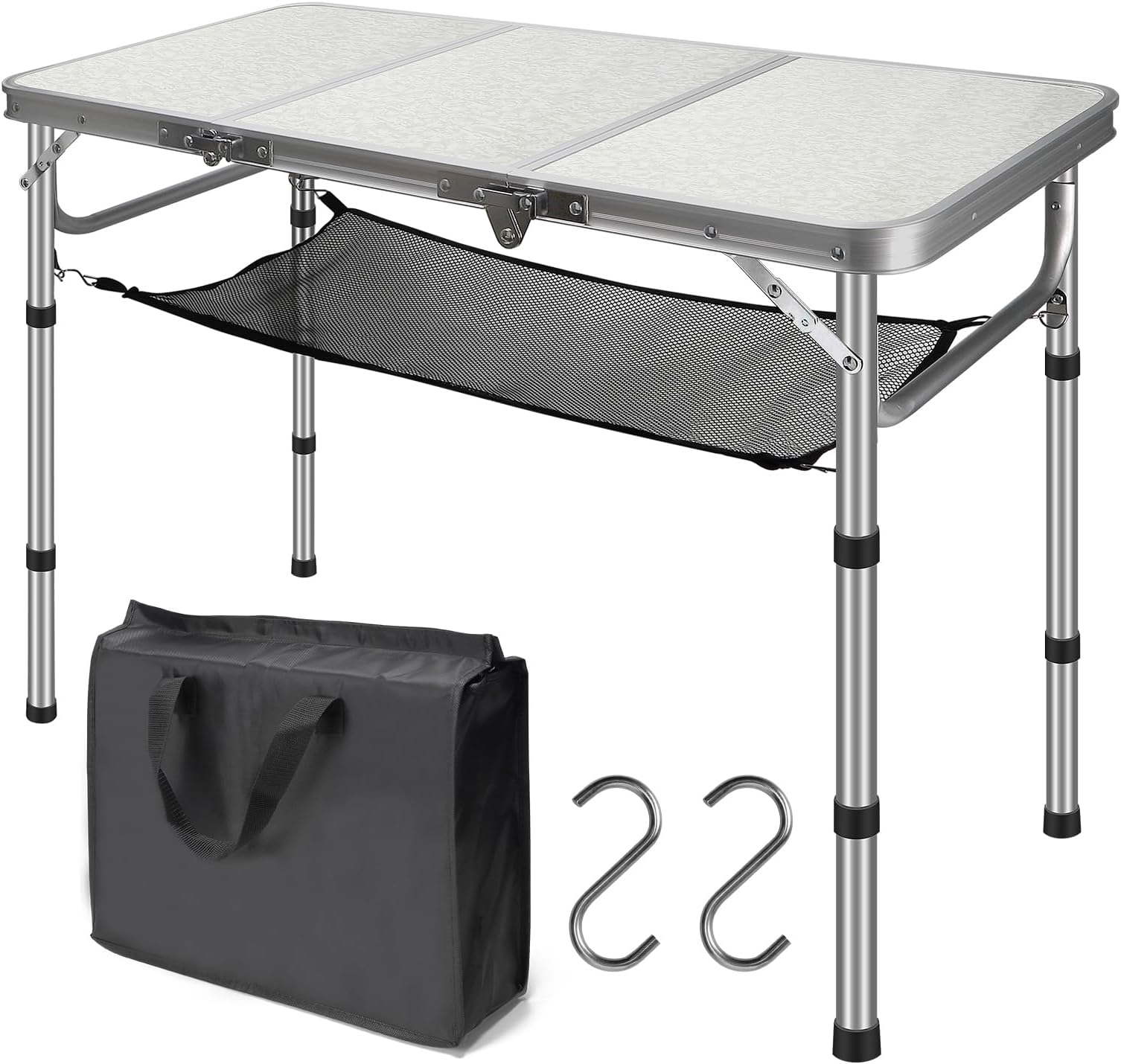 Byliable Tavolo pieghevole da 1,2 m, portatile, in plastica
