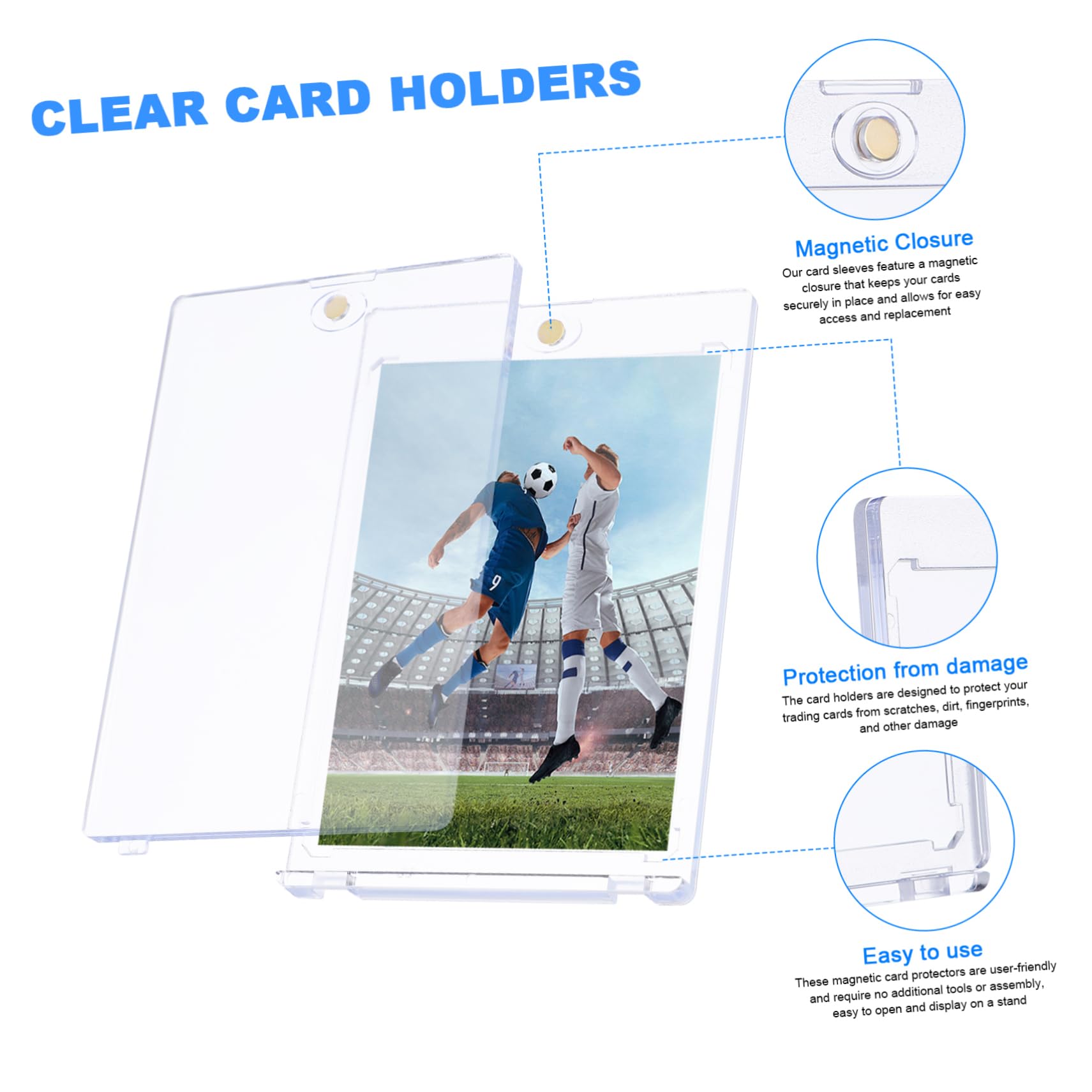 Magnetischer Kartenhalter 18 Stück Ps Hartschale für Sammelkarten | Transparente Schutzhüllen, Klare Sicht, Leicht zu Handhaben, Passend für Trading Cards und Celebrity Cards