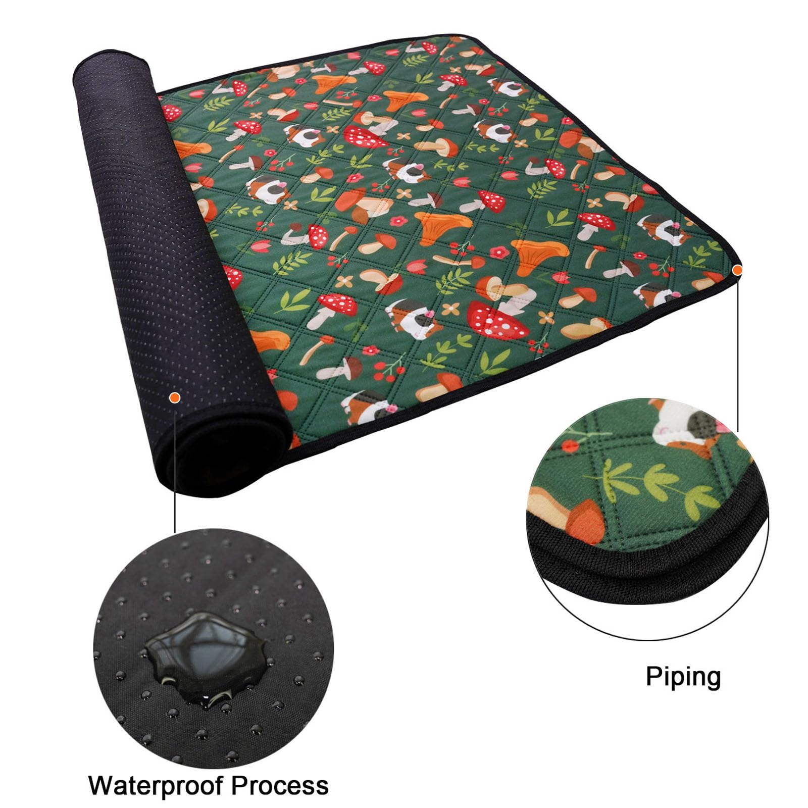 Pack de 2 Empapadores Cobayas Lavables, Alfombra Jaula Absorbente Reutilizable, Base Impermeable Antideslizante para Conejos, Hámster, Chinchilla, Mascotas Pequeñas(71*145cm/28*57in)