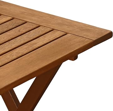 Furinno TIOMAN Outdoor Dining Set, Slatted Hardwood, Natural