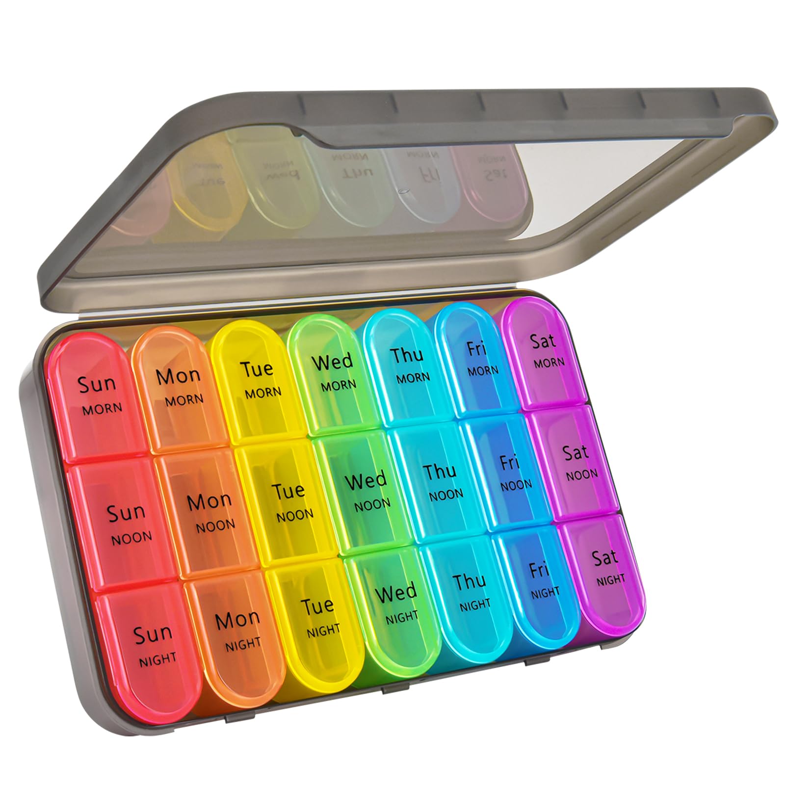 Cruxer Weekly Pill Box Organiser 7 Day 3 Times Daily Portable Travel Pill Boxes Medicine Storage Box Pill
