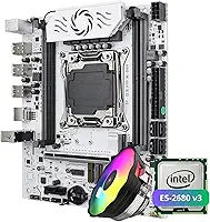 QUASAR Kit Upgrade, Placa Mãe X99 D4 M.2 Nvme Ddr4 Branca + Processador Xeon E5-2680v3 (Placa + Xeon + Cooler)