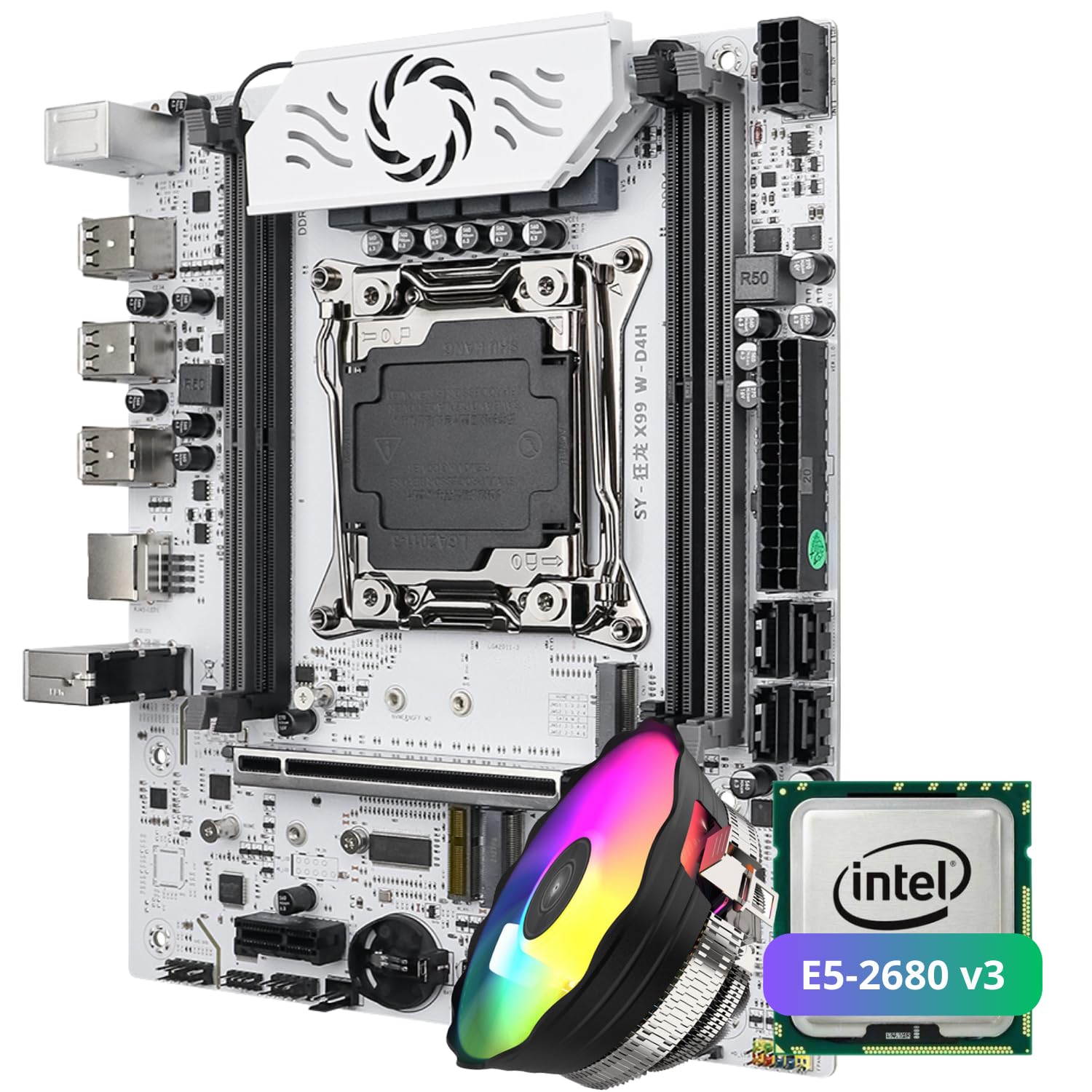 QUASAR Kit Upgrade, Placa Mãe X99 D4 M.2 Nvme Ddr4 Branca +