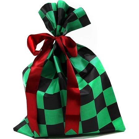 Amazon Np Mrg ラッピング袋 62 46 90 60 クリスマス 大きい 鬼滅の刃 きめつのやいば 市松模様 総柄 ブラック グリーン プレゼント かわいい 大 ギフト ギフトバッグ ギフトラッピング 包装 62 46cm ギフトバッグ 袋 文房具 オフィス用品
