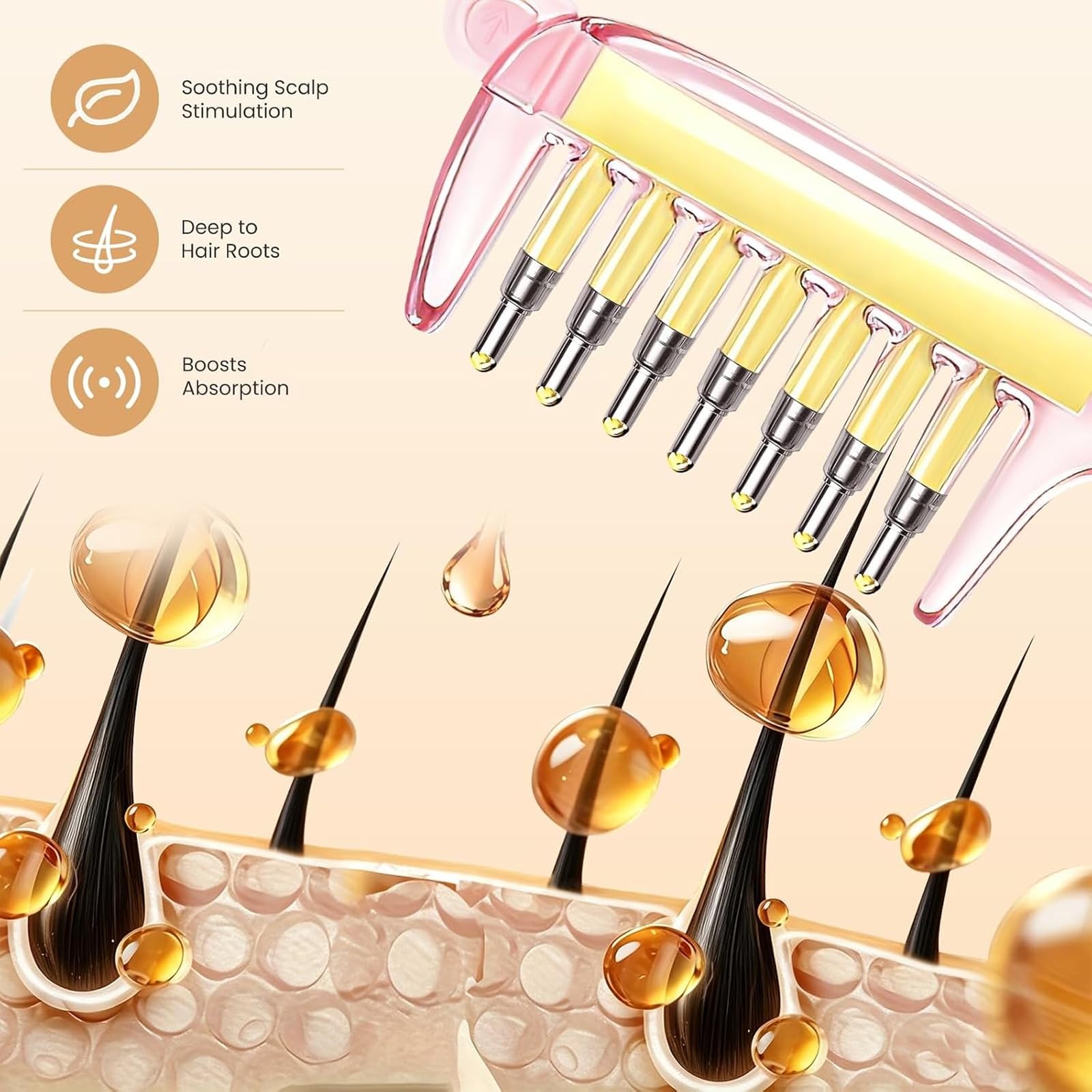 Pettine applicatore ricaricabile per olio/siero per cuoio capelluto (A#)