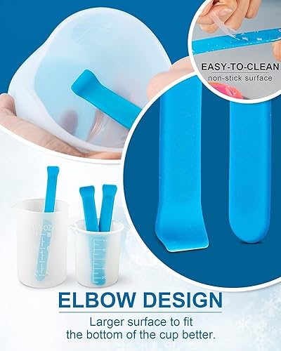 Miniatura 3 de Kit de taza medidora de silicona  Limpiador de resina de 8 onzas, tazas mezcladoras de silicona de 8.5 fl oz y 3.4 fl oz para tazas medidoras de