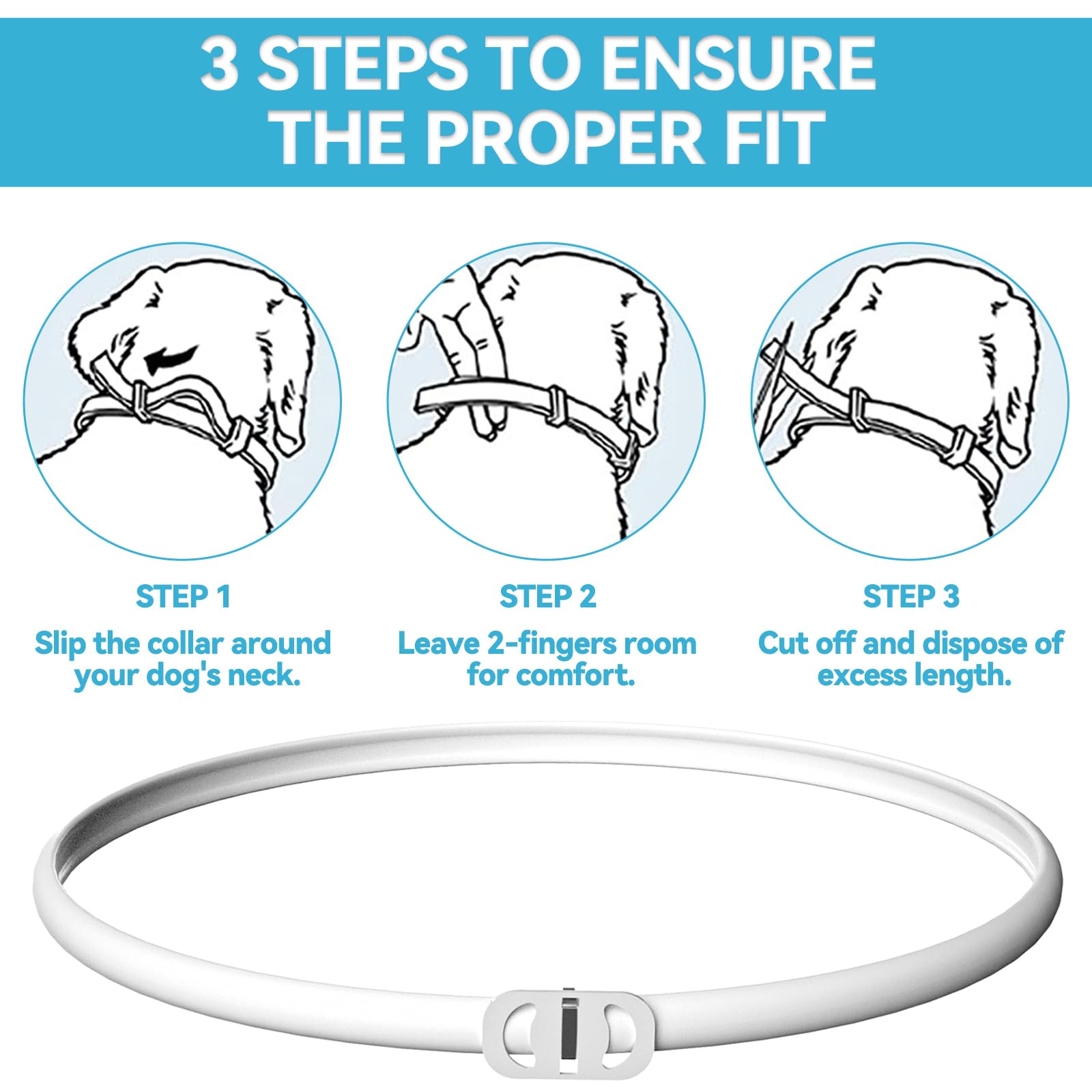Collare Antiparassitario Cani 63.5cm - Olio Essenziale Naturale Contro Pulci E Zecche | Impermeabile 12 Mesi - Foto 4