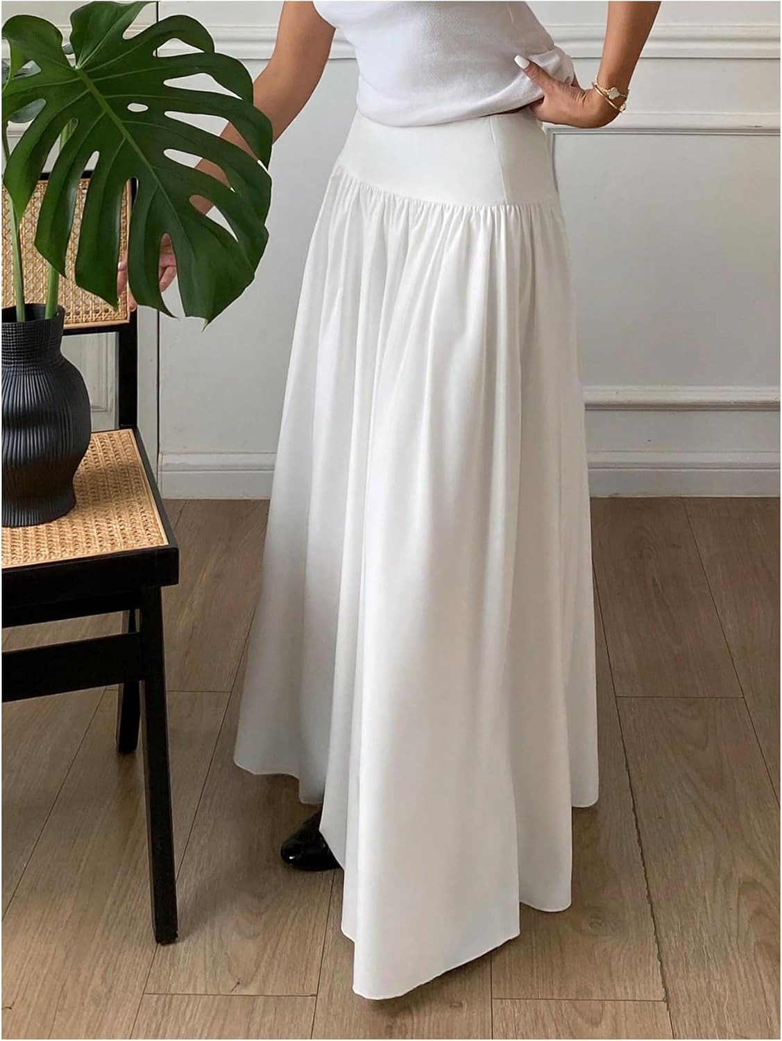 GORGLITTER Women's Flowy Long Skirt High Waist Flared A Line Maxi Skirts Trendy 2025 - Image 2