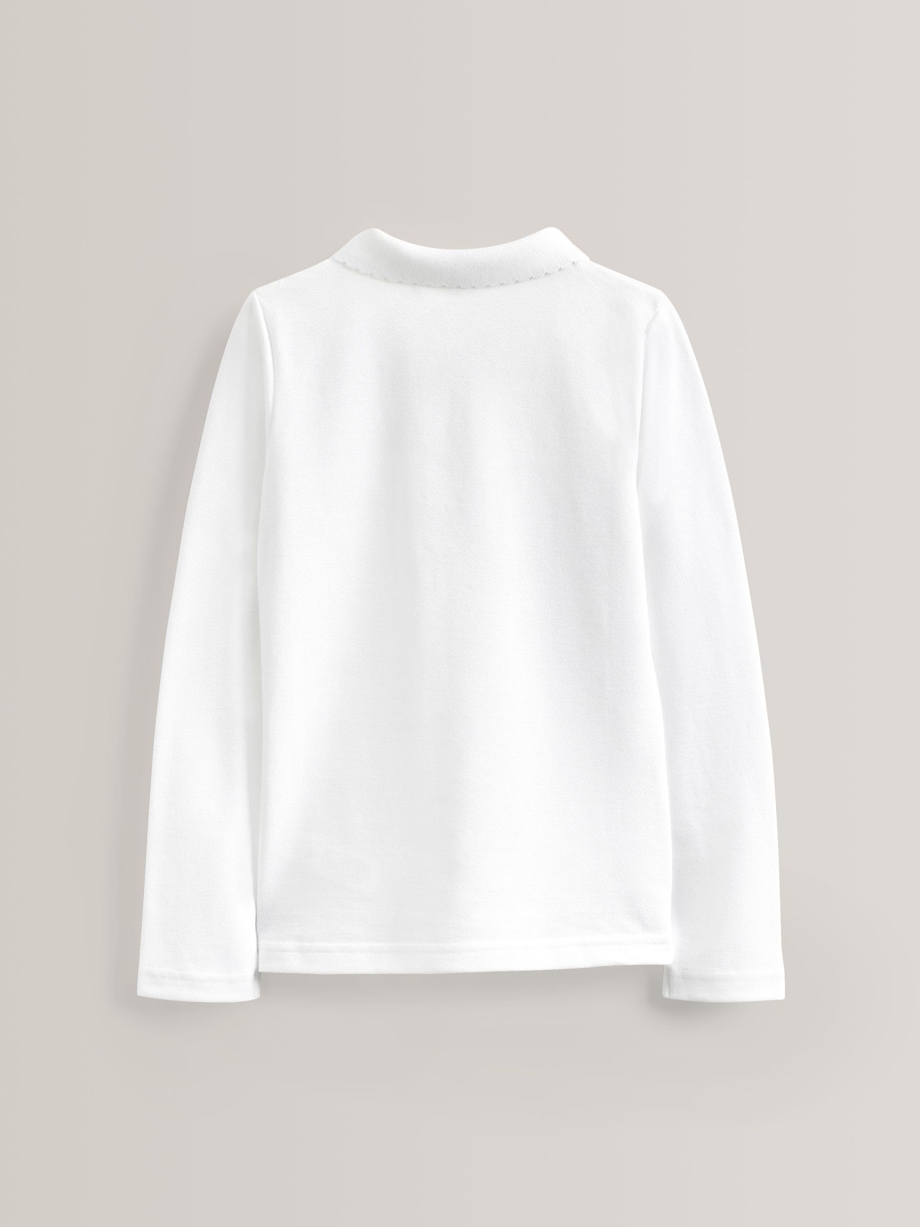 NEXT Fille Polo pour l’école à Manches Longues 100% Coton, Lot de 2
