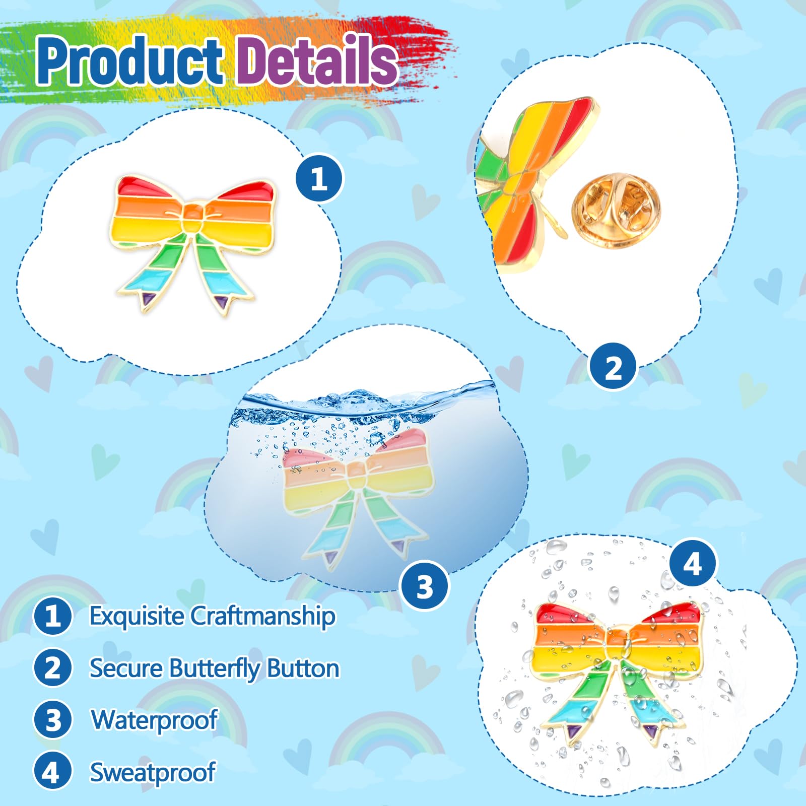 Alfiler Arcoíris LGBT Gay Rainbow Pin Broche Orgullo LGBTQ Pride Botón Accesorios