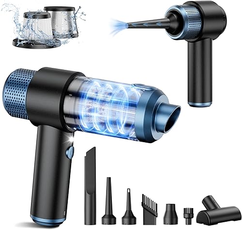 Miniatura 10 de EYYA Aspirador de mano inalámbrico para automóvil, 16000 PA, potente aspiradora de mano inalámbrica recargable, mini aspiradora portátil 4 en 1 y