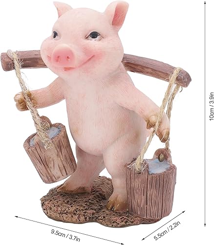 Miniatura 4 de Wnvivi Resin Pig Statue,Cartoon Pink Pig Statue,Mini Pig Figurine,Cute Animal Sculpture for Desktop Garden Balcony Shelf Ornament