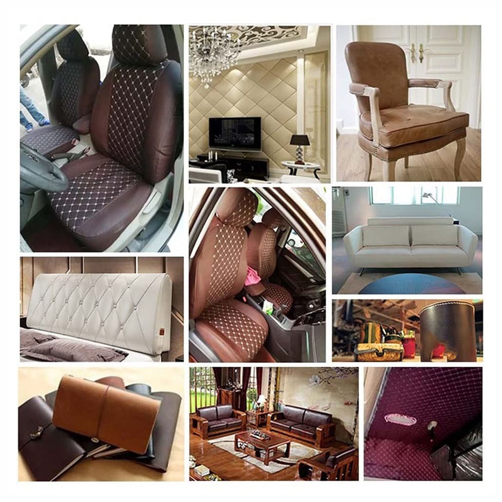 Pu Leder Kunstleder Gestepptes Leder Diamantstich Gepolstertes Ledertuch Material Polsterung Kunstleder Stoff Kunstleder Ledertuch Material Polsterung, Auto Futter/Schwarzes Quadrat/1,4*