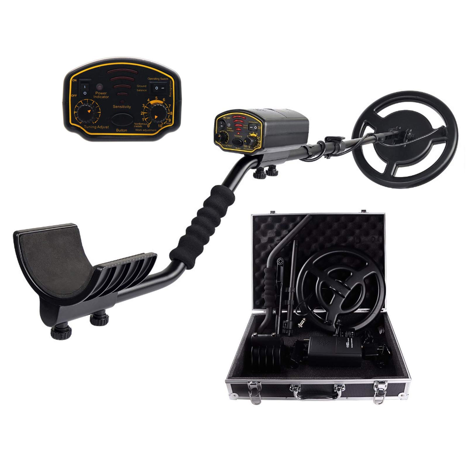 AFYH Metal Detectors, Portable aluminium box-LED signal display-adjustable sensitivity-1200 mA lithium battery-power enhanced underground Scanners Testers