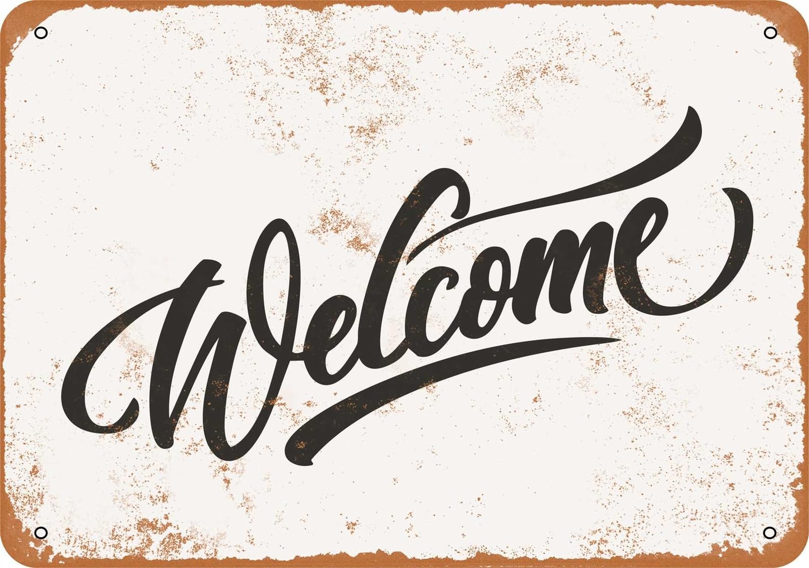 Miaomansenstore Metal Sign - Welcome - Vintage Look Home Decor