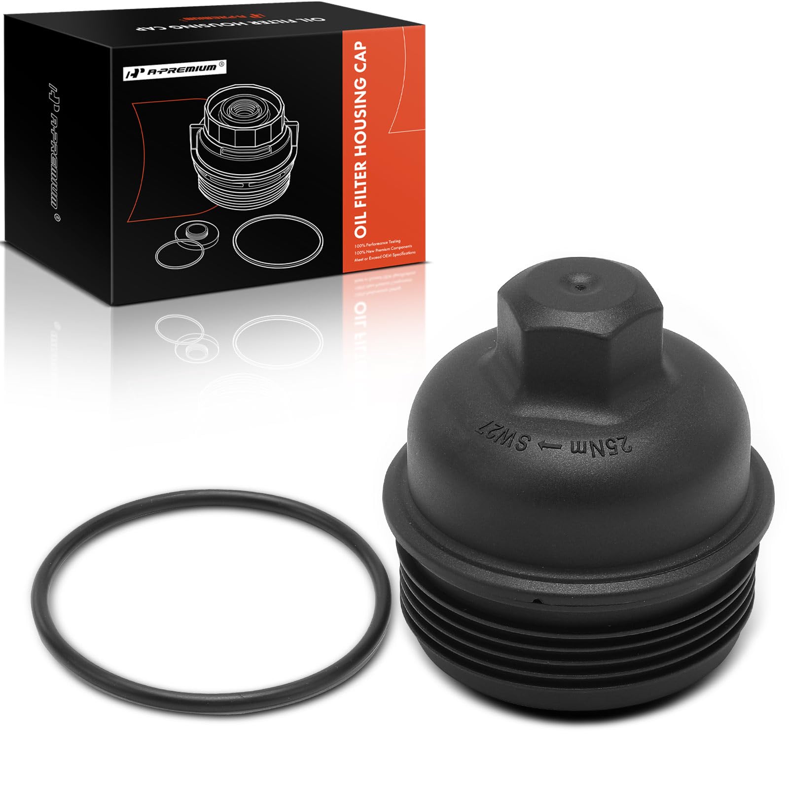 A-Premium Oil Filter Housing Cap Assembly Compatible with Kia Stinger 2018-2023, K900 2019-2020 & Genesis G70 2019-2023, G80 2018-2020, G90 2018-2022, Oil Filter Housing Cover, Replace# 263503LTA0