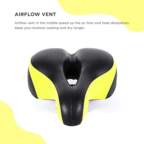 Miniatura 4 de EBIKELING Asiento de bicicleta de doble absorción de golpes, suave y cómodo, acolchado para hombres y mujeres, cómodo, espuma viscoelástica, ajuste