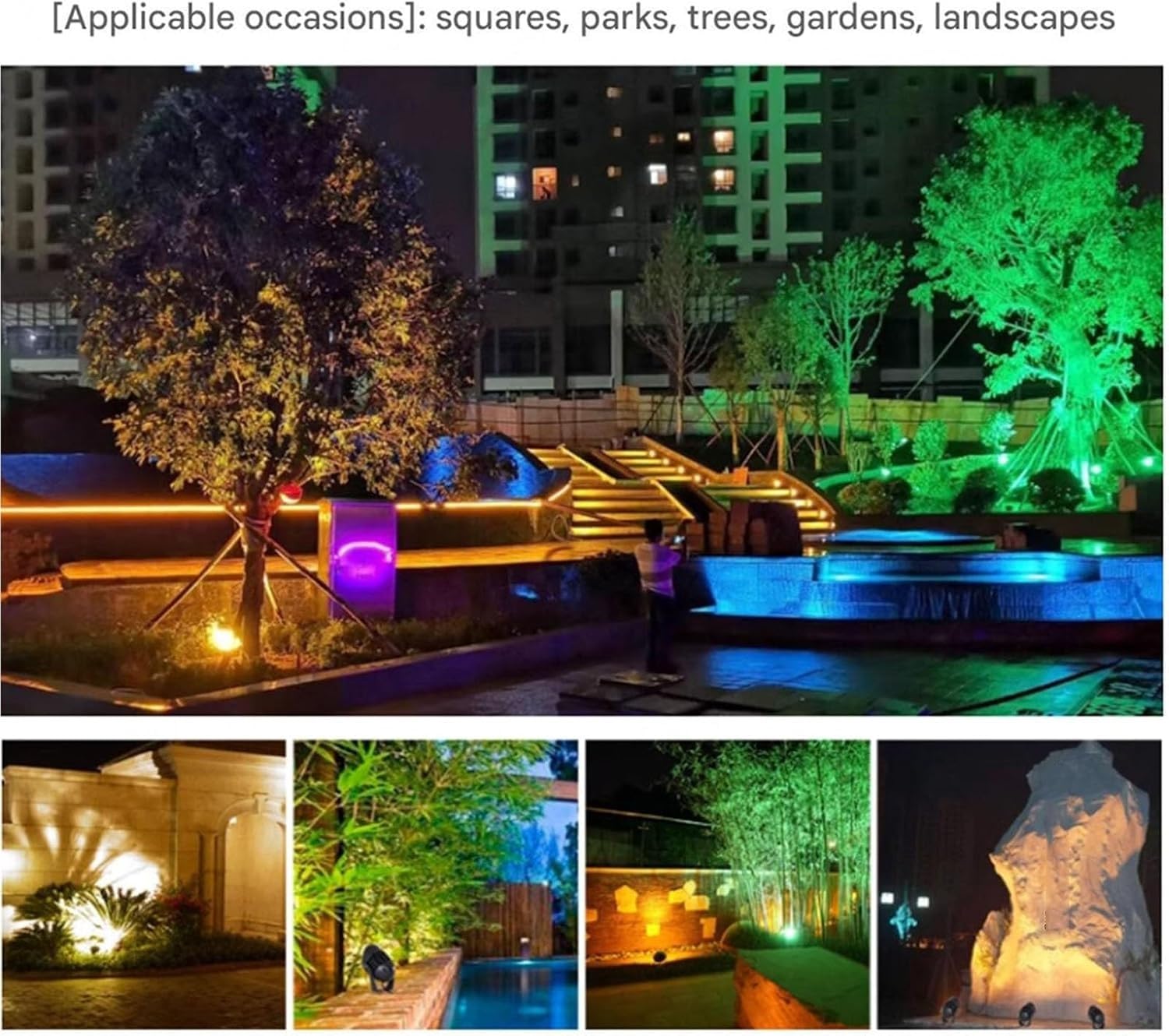 Zewnętrzny reflektor obrotowy - projektor LED, skoncentrowana wiązka światła LED AC85-265V, oświetlenie drzew o klasie IP65 Wodoodporne, oświetlenie LED do ogrodu i kształtowania krajobrazu