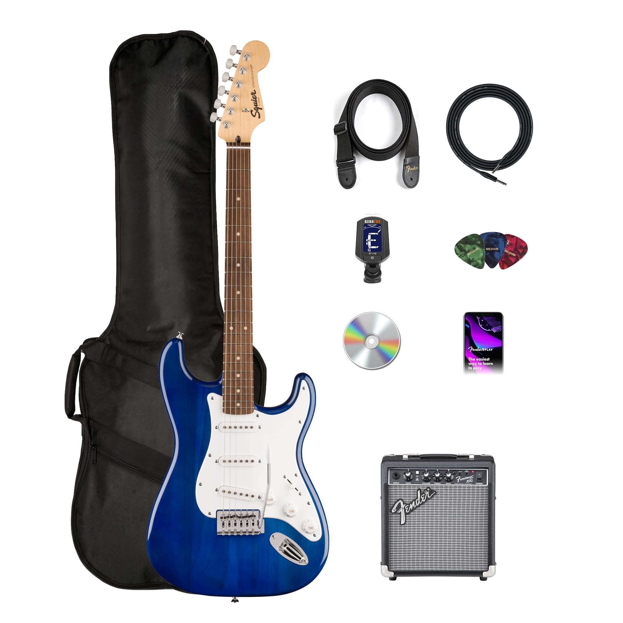 Amazon.com: Fender Squier Sonic Stratocaster Pack - Sapphire Blue