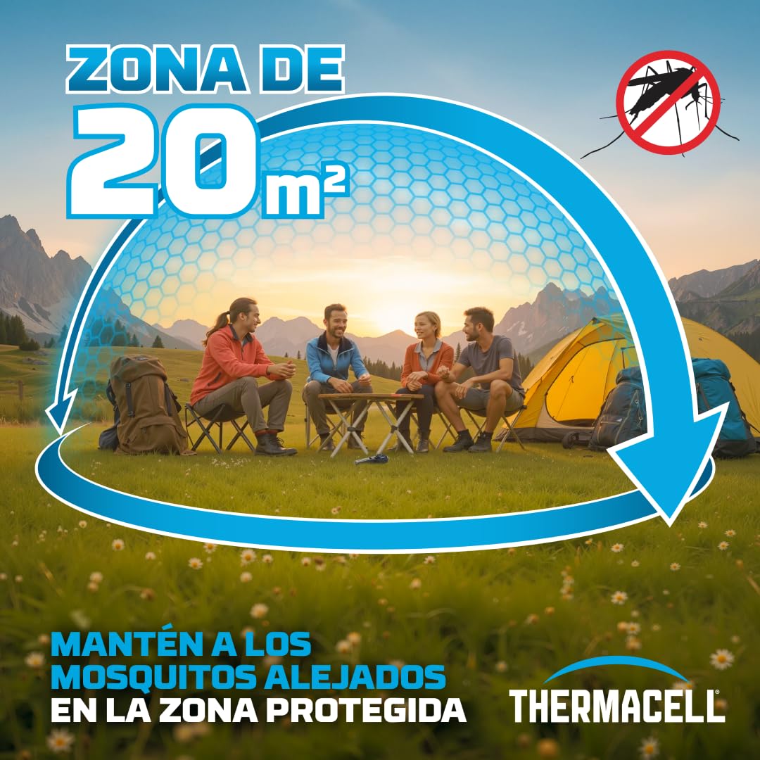 Thermacell Antimosquitos Portátil para Exteriores – Protección 20 m², Sin DEET, Negro