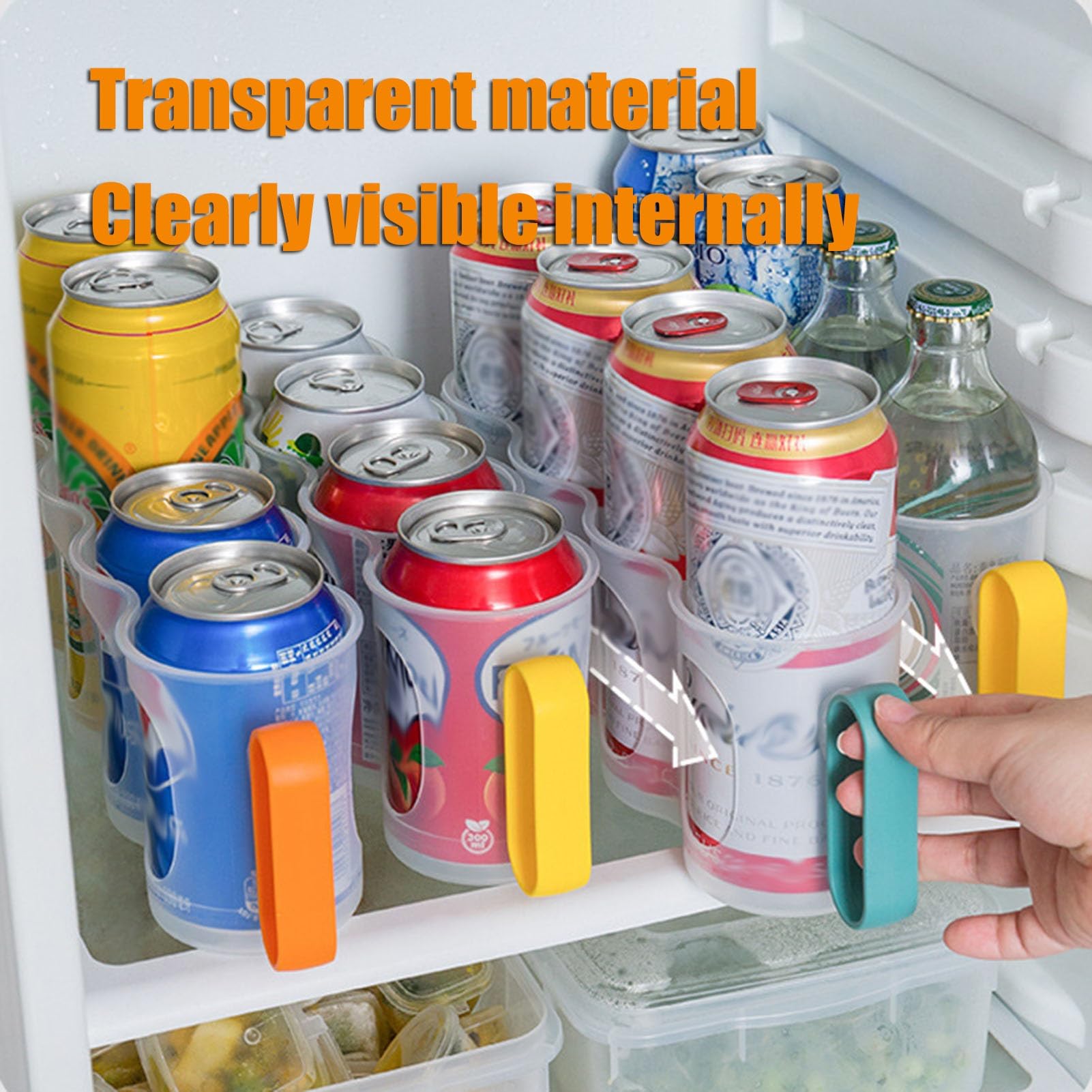 Organizador Latas Nevera Paquete De 4 Organizadores De Latas De Refresco para Refrigerador, Estante Organizador De Plástico para Despensa, Dispensador Apilable De Latas De Comida Enlatada