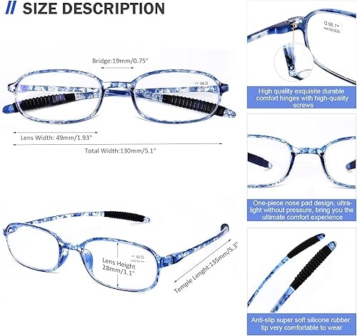 Miniatura 3 de Lentes de lectura para computadora con bloqueo de luz azul, ligeras, para mujeres y hombres.