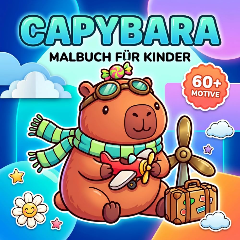 Capybara Malbuch: Das Perfekte Geschenk Für Geburtstage Und Feiertage Mit Entspannenden Und Einfachen Designs Für Jungen Und Mädchen