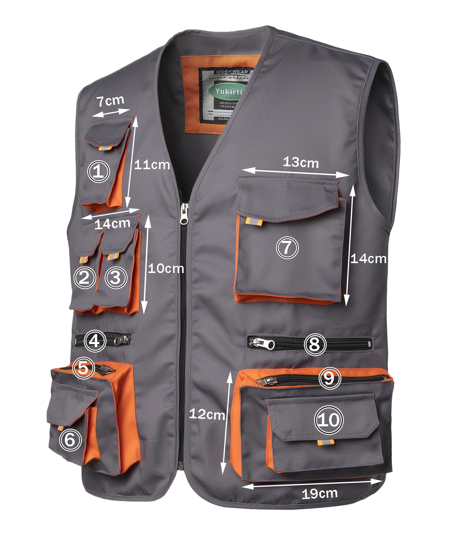 Gilet de Travail d'Extérieur Multi-poches pour Homme Manteau sans Manche de Travail Gilet de Montage Vêtements de Travail Gilet sans Manches