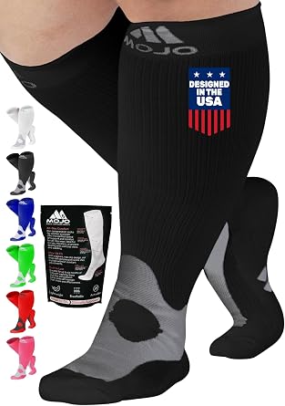 Mojo Unisex Medical Compression Socks 20-30mmHg Knee High for Pain & Swelling, A601