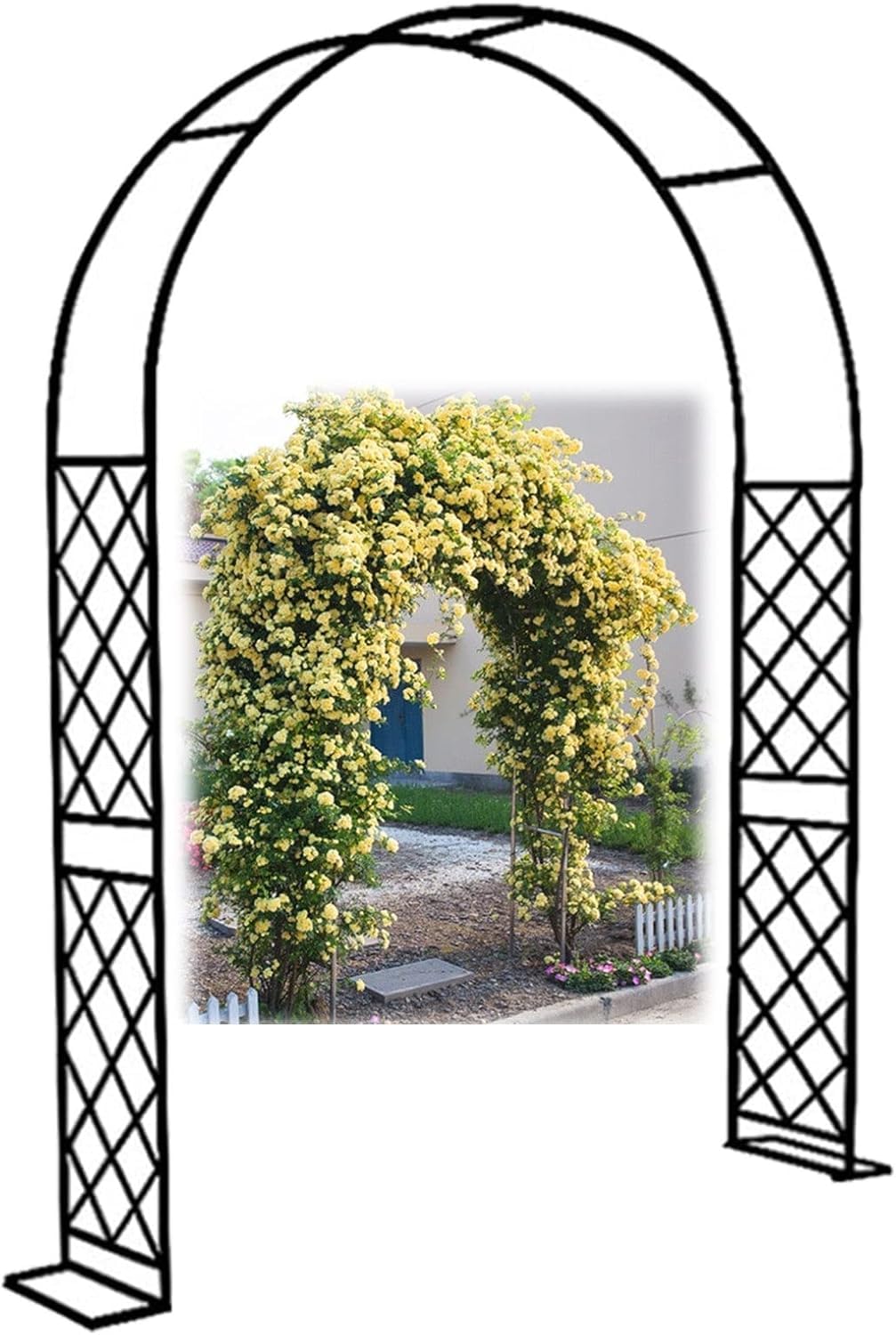 Arche de jardin en métal galvanisé pour rosier grimpant et tonnelle extérieure de mariage