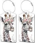 2 Paquet Tag de bagages pour Valise, Cute Unique Sac en Cuir Mots clés Identificateurs Protection de la vie privée ID Etiquette avec boucle en acier durable pour les femmes Hommes Enfants filles Voyage, Chat noir Sky