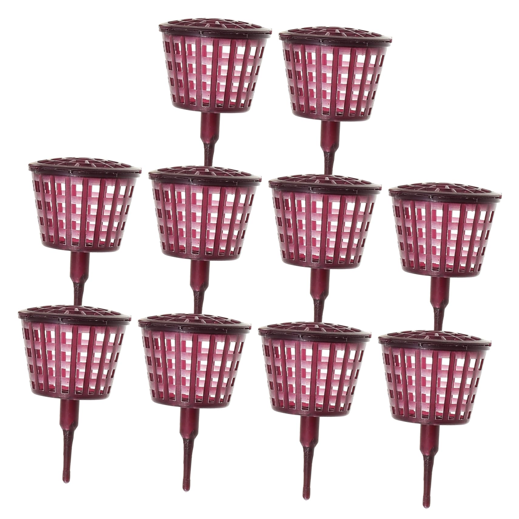 Sosoport Panier D'engrais pour Bonsaï 10 Pièces en Plastique Pourpre | Boîte à Couvercle, Réutilisable, Usage Jardinage et Bonsaï, Protège L'engrais