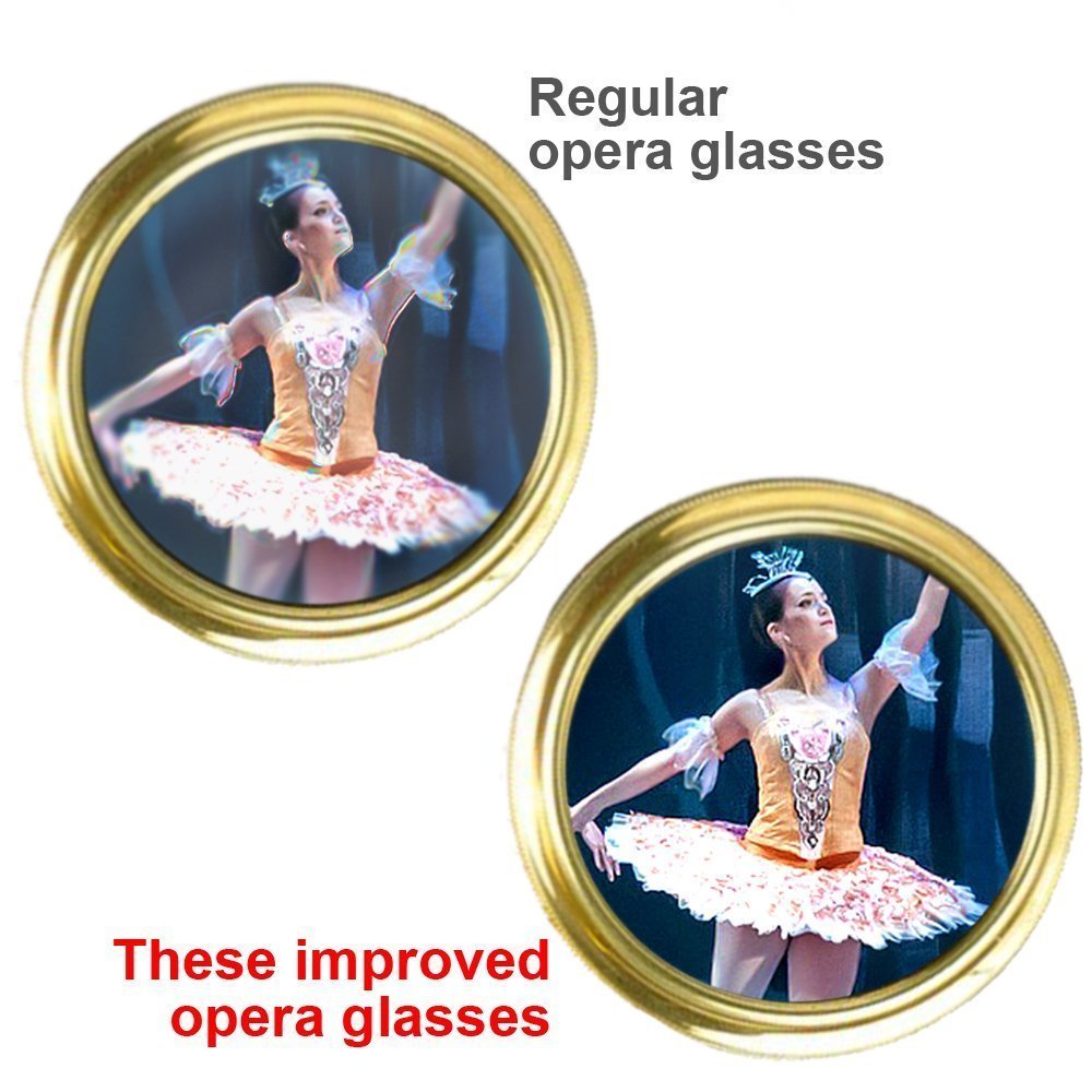 HQRP 3x25 Jumelles de Theatre Opera Bordeaux Compatible avec intégré poignée Extensible avec Nouvelle Technologie Optique Clair comme Le Cristal (OCC)