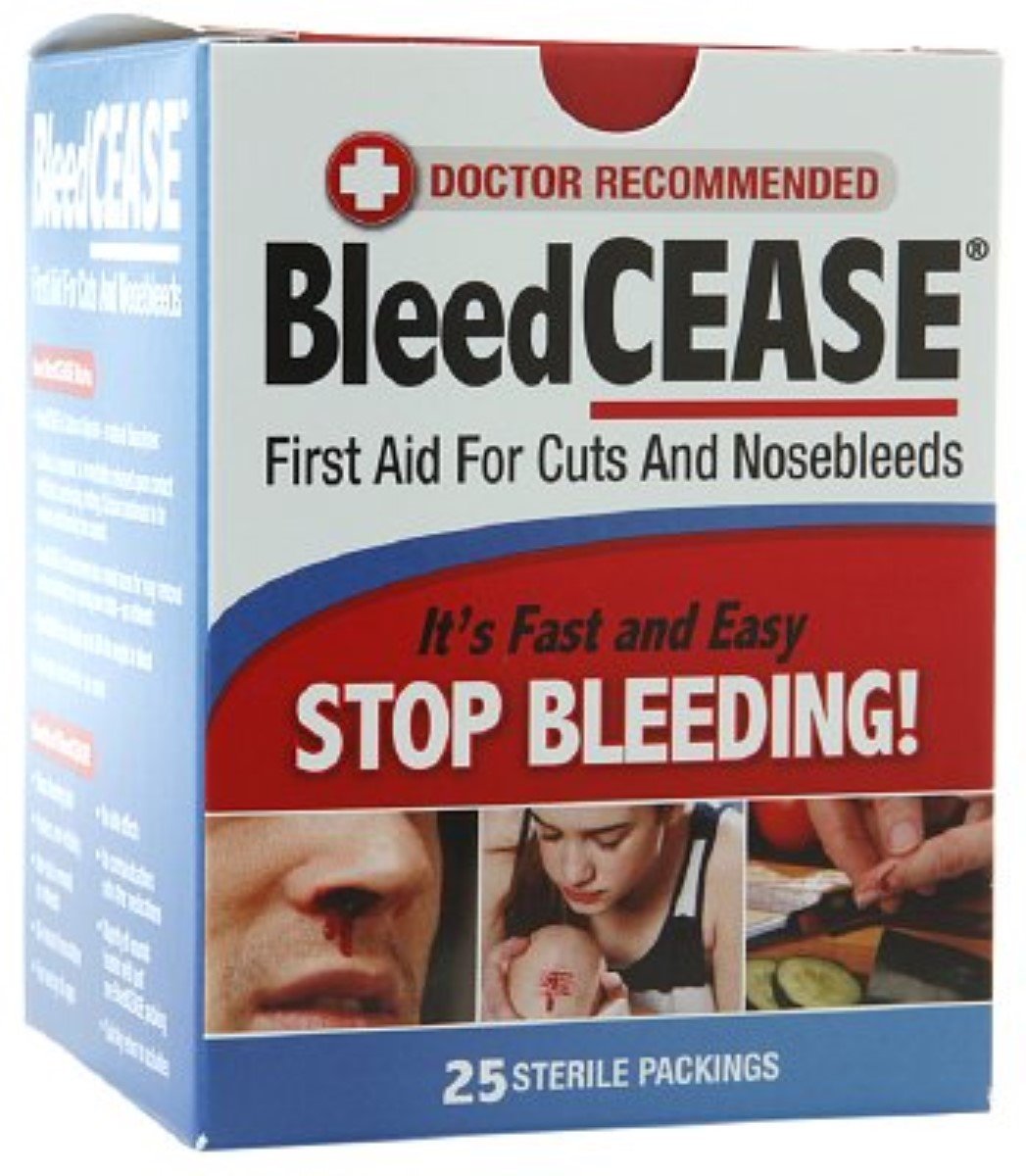 BleedCease First Aid for Cuts and Nosebleeds Sterile Packings 25 ea (Pack of 3)