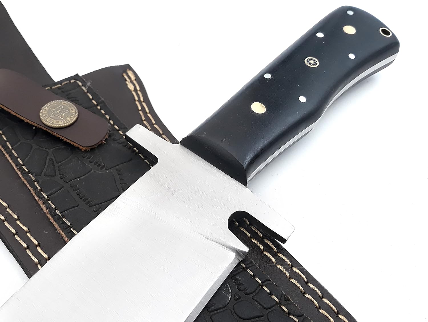 Nooraki - 15" Handmade Full Tang Hunting Knife with Leather Sheath, Multipurpose Bowie Knife with Micarta Handle for Everyday Carry, Outdoor Camping and Hunting - Image 4