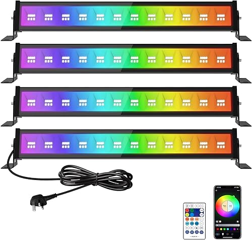 Miniatura 14 de T-SUN - Luces LED RGB de haz amplio para exteriores, luz LED de paisaje que cambia de color equivalente a 600 W con control por aplicación,