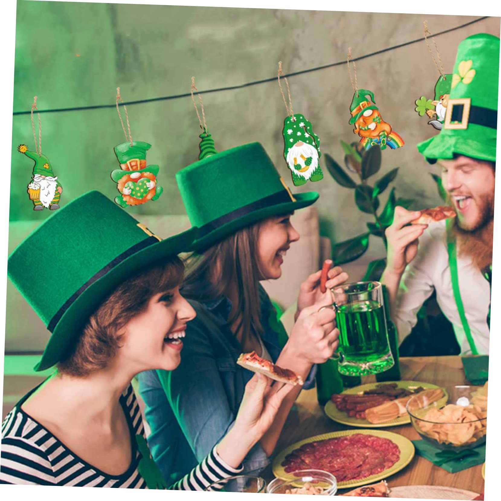 24 decorazioni da appendere per il giorno di San Patrizio, trifoglio, etichette regalo, in legno, ornamenti da appendere con corde, per albero di San Patrizio, decorazioni per la casa e le feste