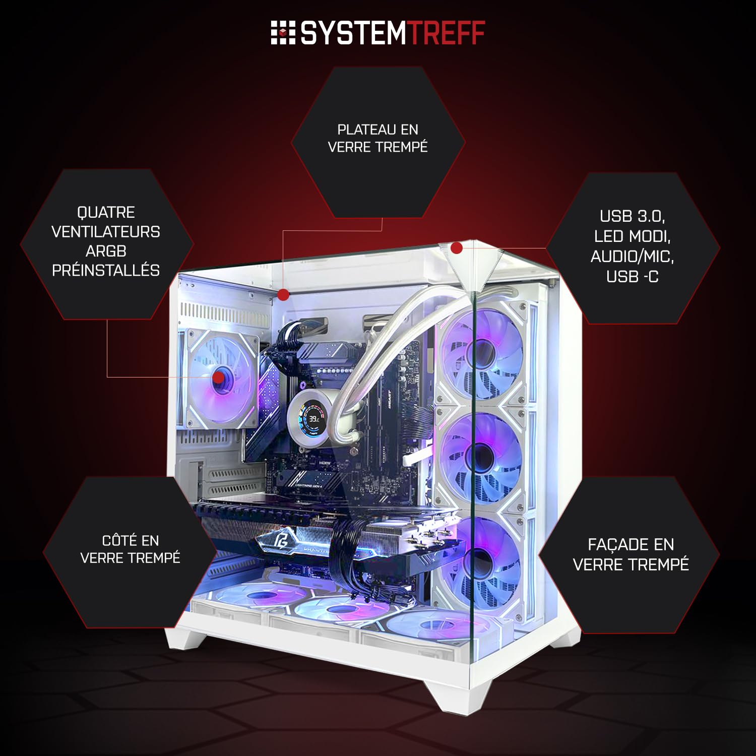 SYSTEMTREFF PC Gamer High-End - AMD Ryzen 9 9950X3D - RTX 5080 16Go