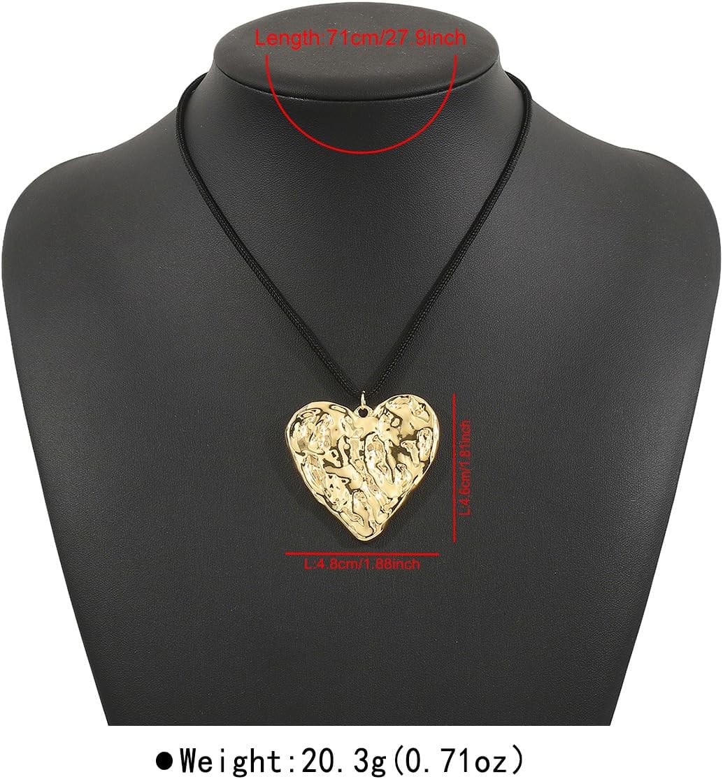 Sora Tuki Boho Necklaces for Women Large Pendant Necklace Bohomia Country Jewelry Oval Circle Statement Necklace Chunky Heart Pandant Necklaces Cowboy Cowgirl Western Jewelry - Image 7