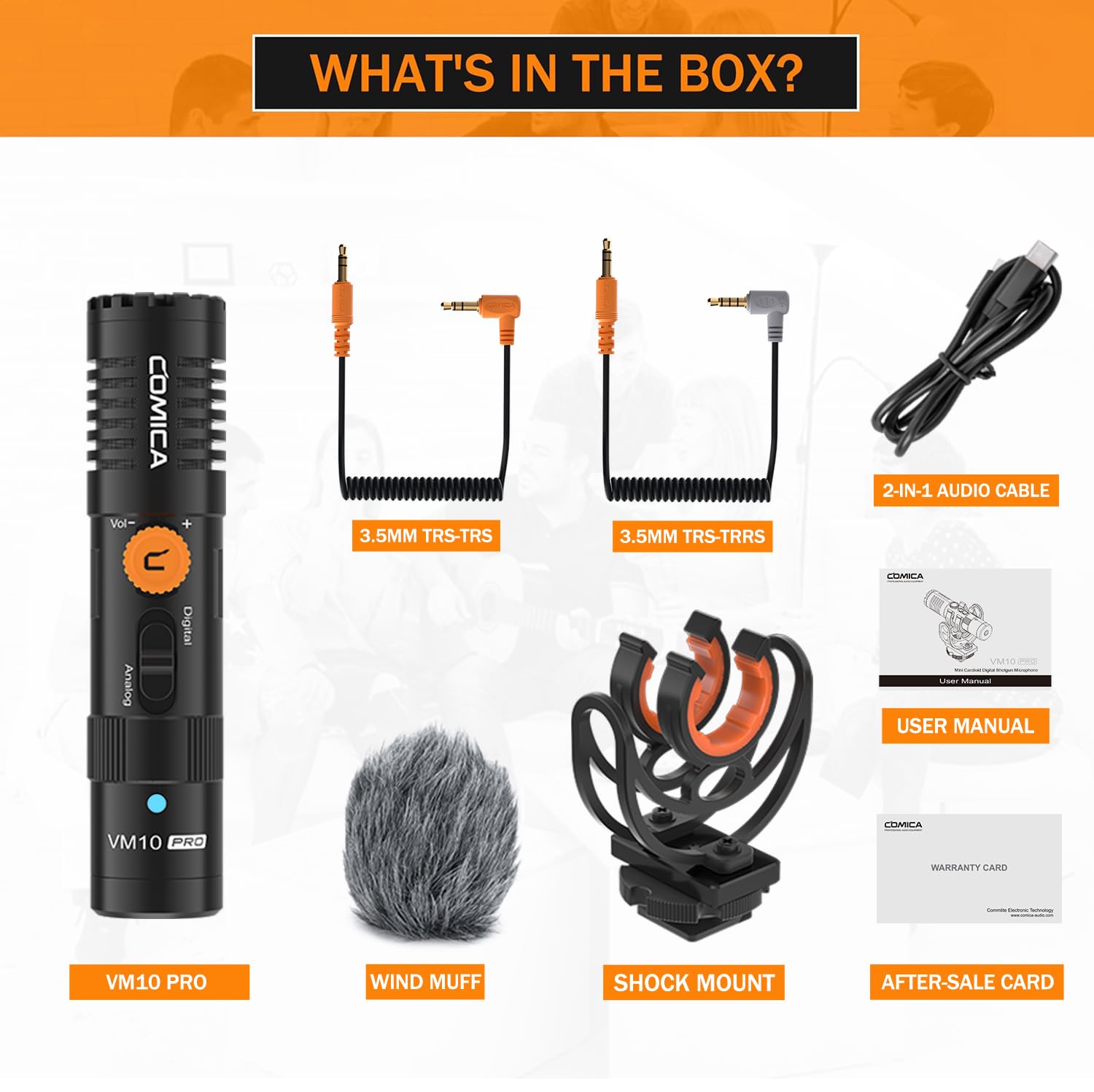 COMICA VM10 Pro Micro Appareil Photo– Microphone Canon à Condensateur Supercardioïde avec Sortie USB-C & 3,5 mm – Micro Externe pour Caméra, Appareil Photo, Caméscope, Smartphone, Vlog