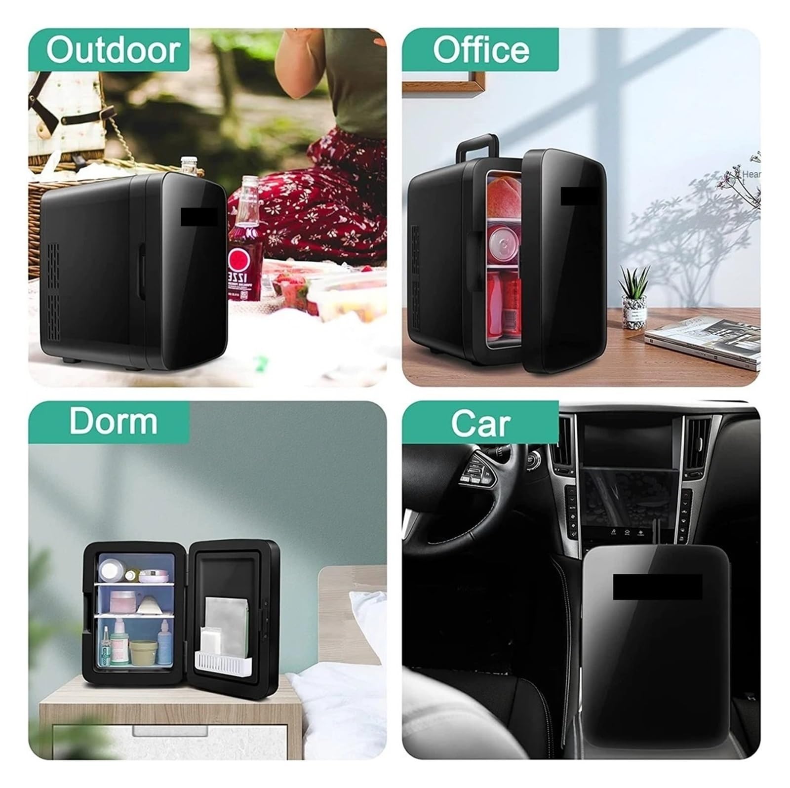 Mini refrigerador portátil de 10 litros/12 latas, refrigerador Personal for Alimentos, con enchufes for el hogar y Cargador de Coche de 12 V.(10L Blue or White)