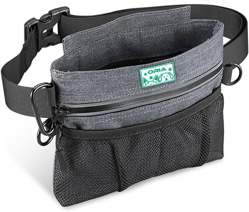 ORIA Bolsa de golosinas para perros, bolsa de entrenamiento de mascotas, bolsa de golosinas para perros con cierre magnético con bolsillo interior